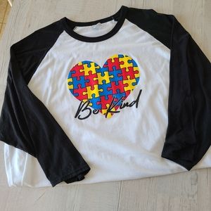 Autism spectrum Be Kind Baseball tee